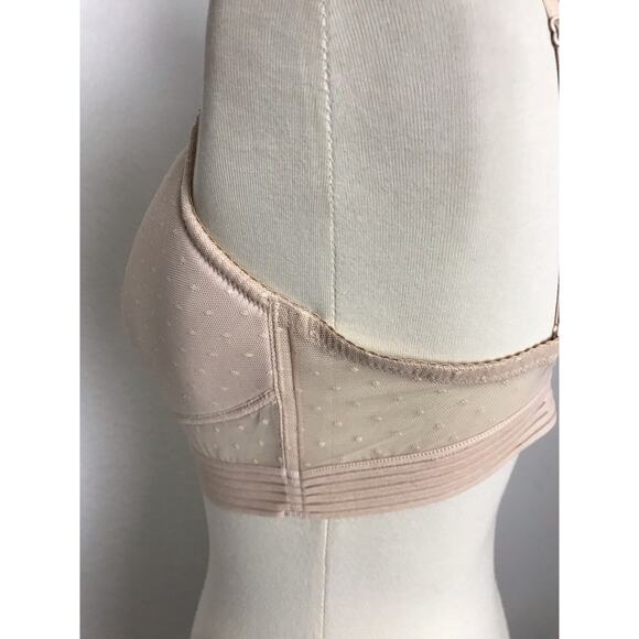 No Brand Lingerie Wireless Bra Polka Dot Mesh Semi Sheer - Picture 5 of 7